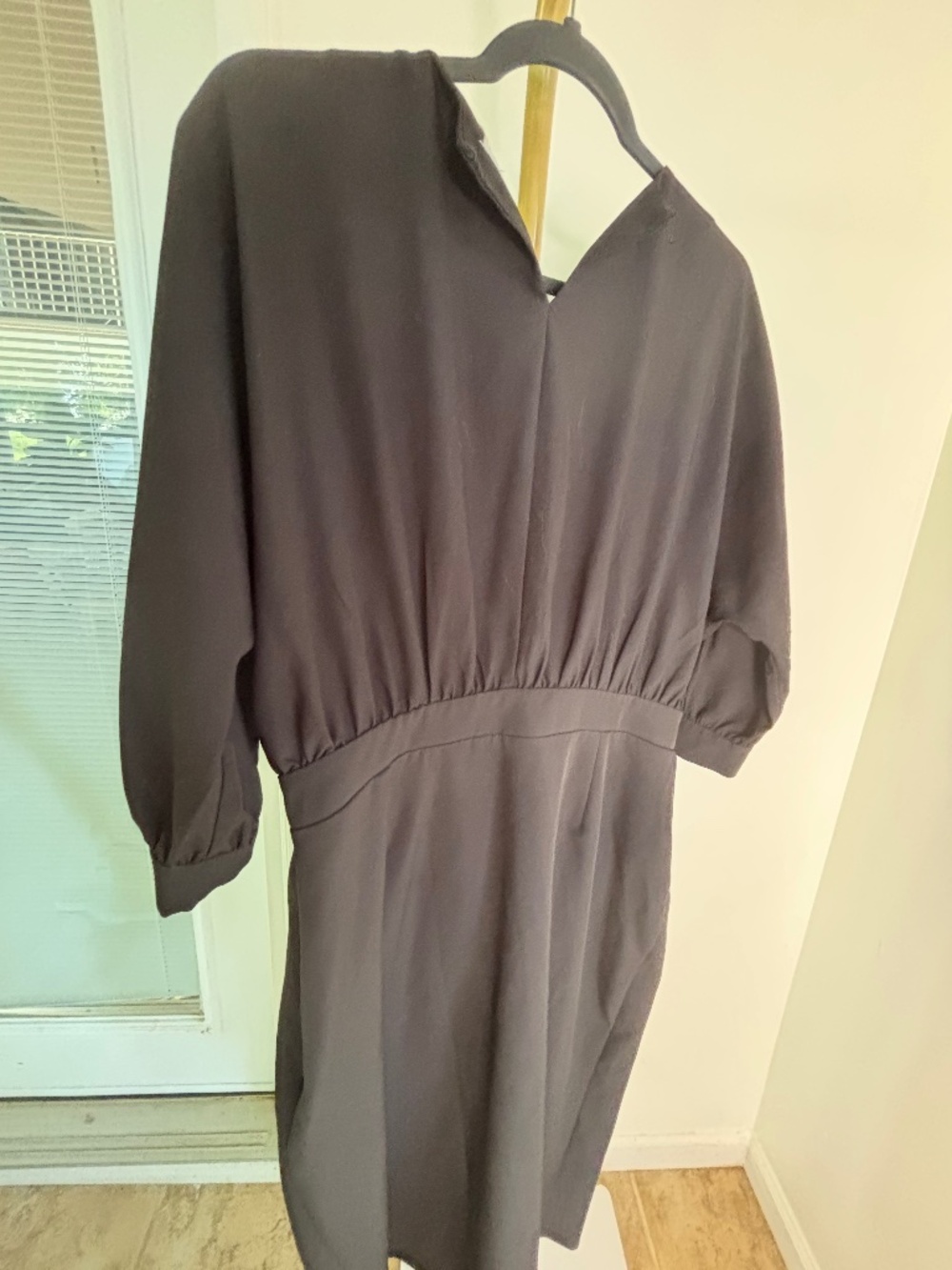 ASOS Black Draped Midi Dress | Size 16 | Effortless Sophisticated Style - Picture 8 of 10
